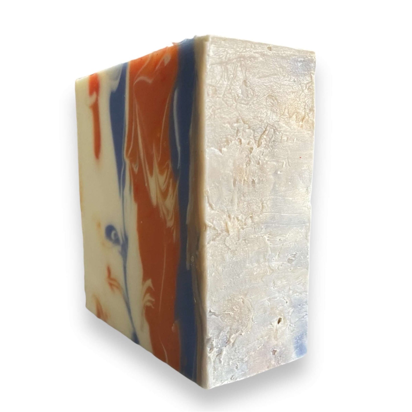 an angled view of American Barbershop soap by Brick Box Natural Soap Co.
