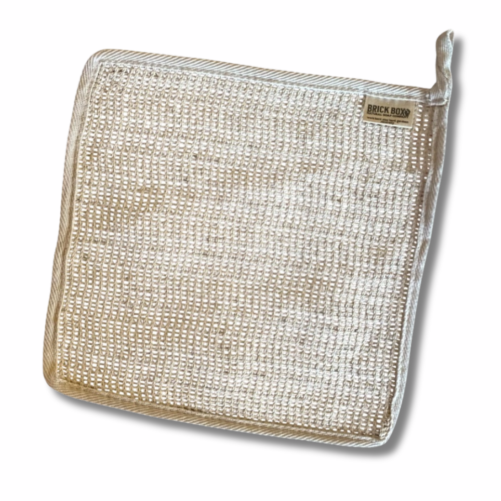a natural sisal washcloth
