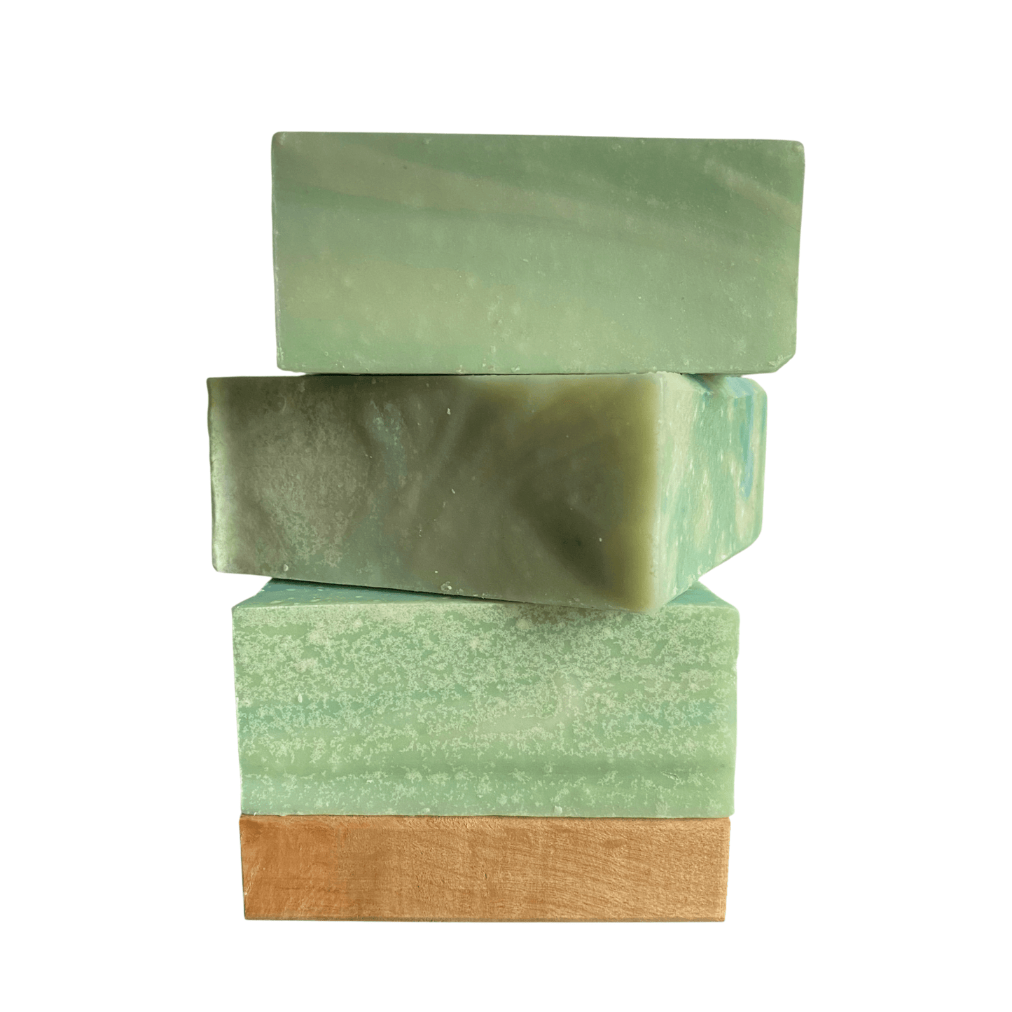 Stack of three Trade Winds soap bars by Brick Box Natural Soap Co.