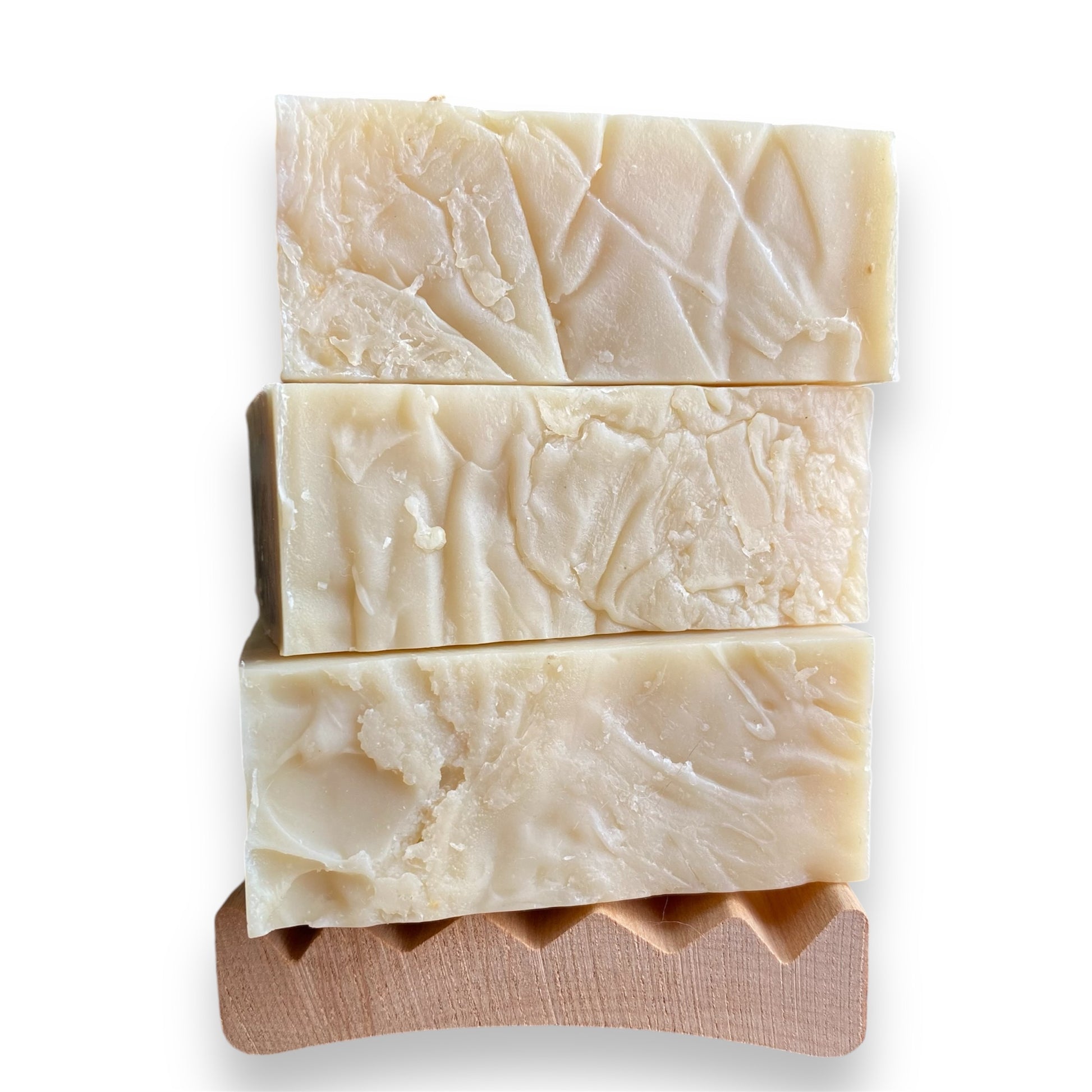 Brick Box Natural Soap Company Bay Rum stack of three, front angle