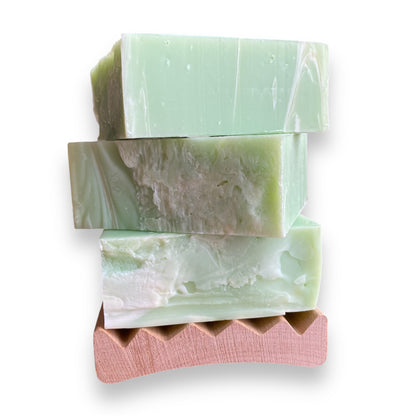 Frosted Aloe Natural Soap stack of three