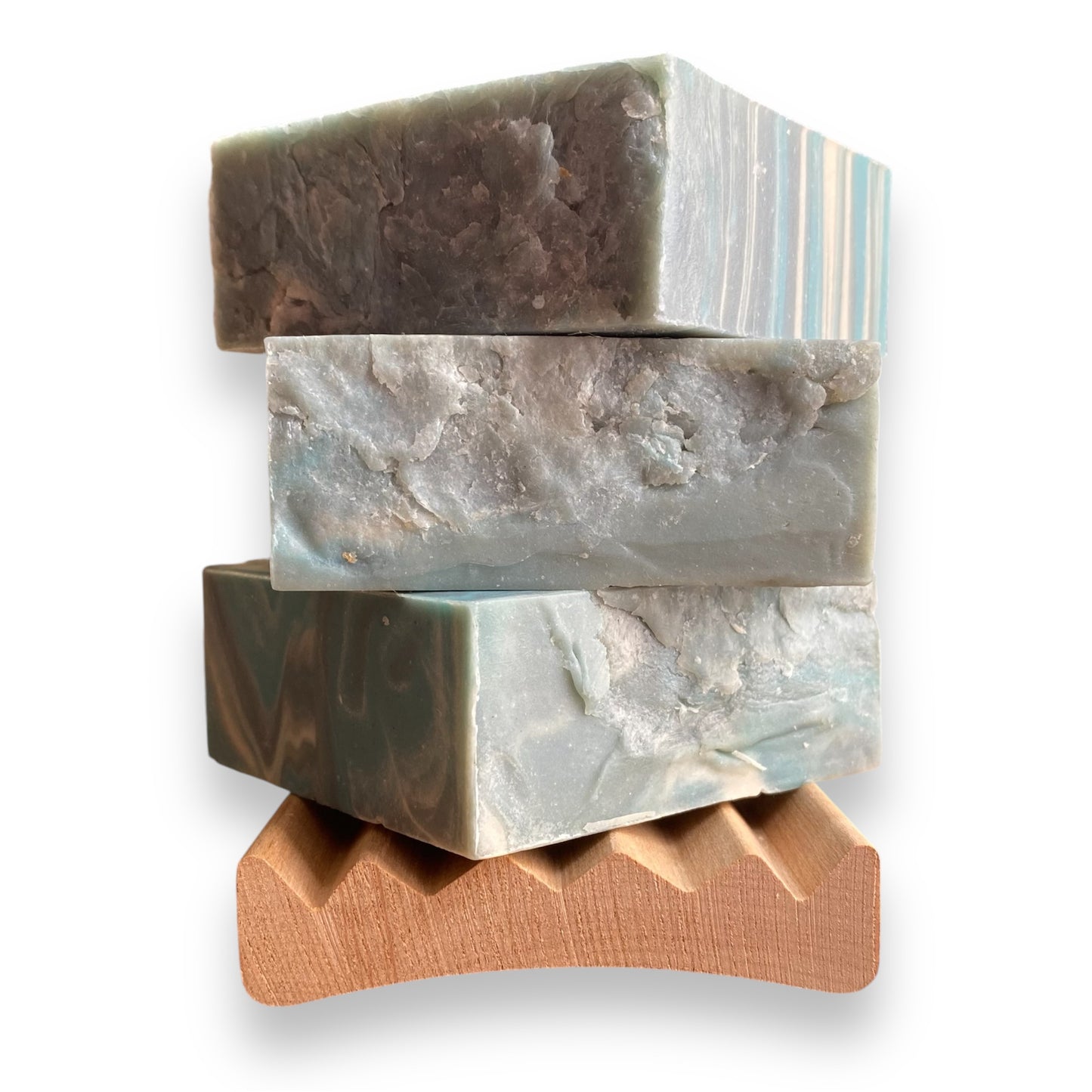 Pacific Ocean Blue Natural Soap stack of three