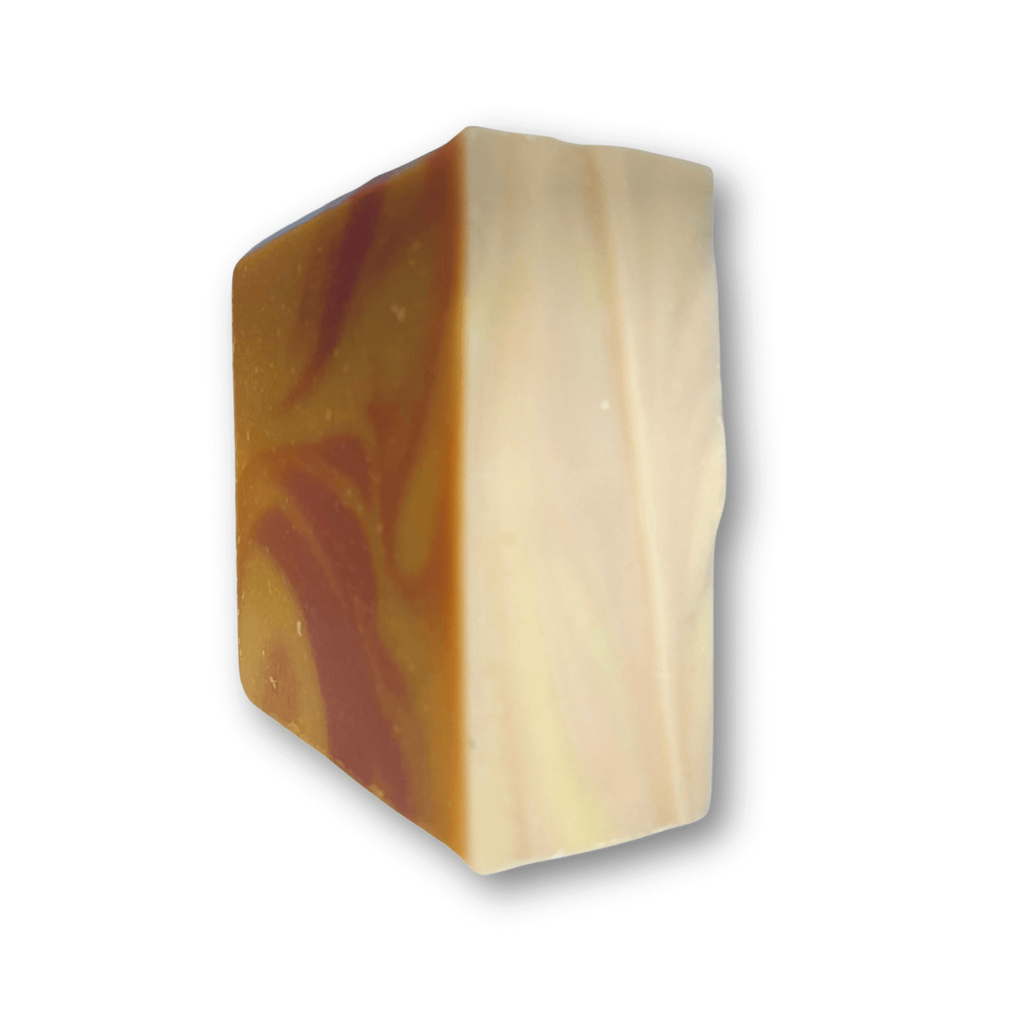a side view of Mango Outpost soap by Brick Box