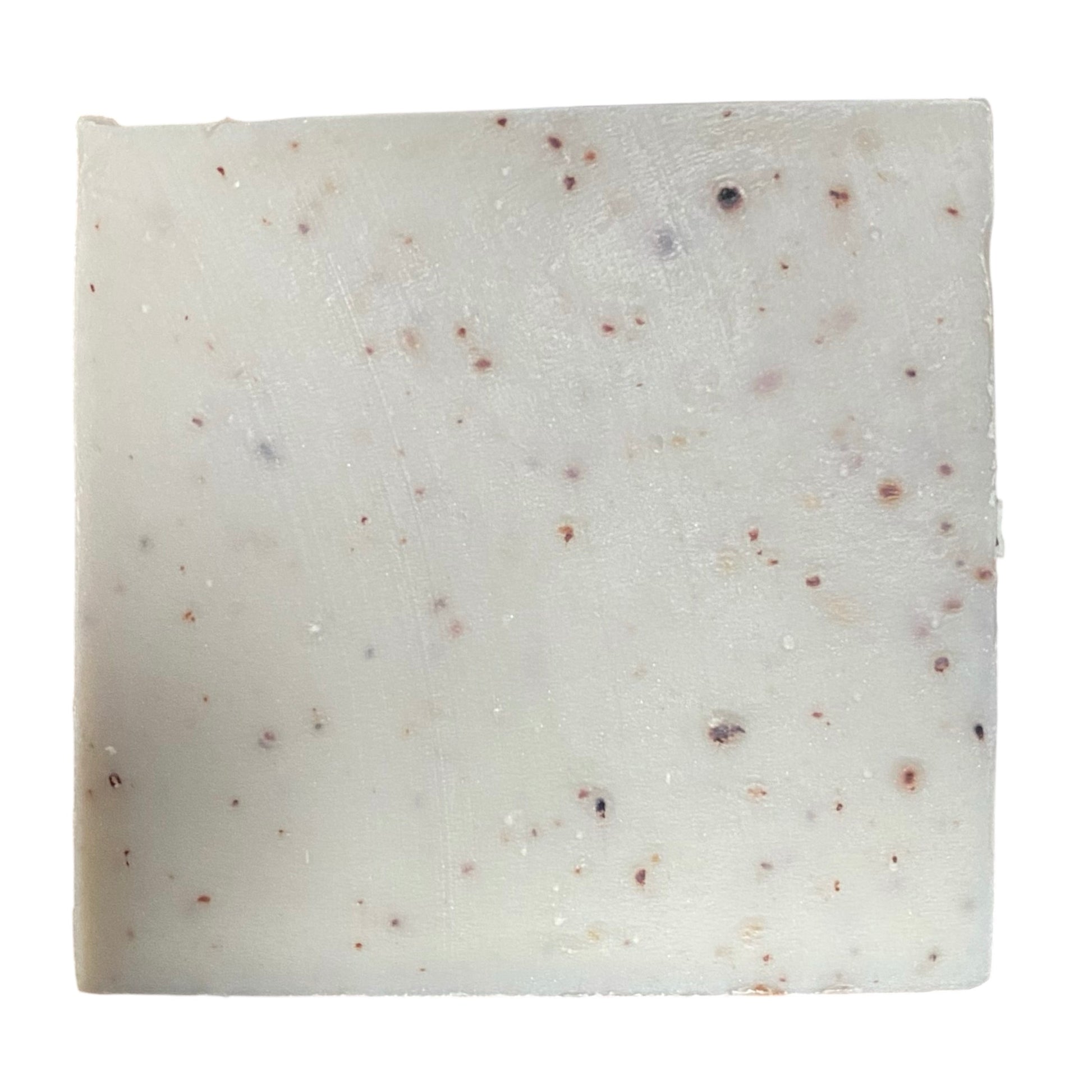 a bar of Blueberry Trail soap from Brick Box Natural Soap Company