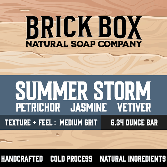a box of Summer Storm soap by Brick Box