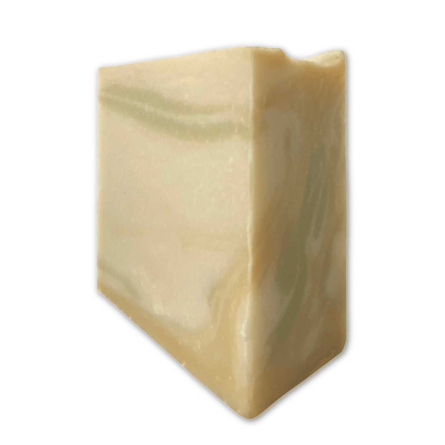 angle view of a bar of Bay Rum soap by Brick Box