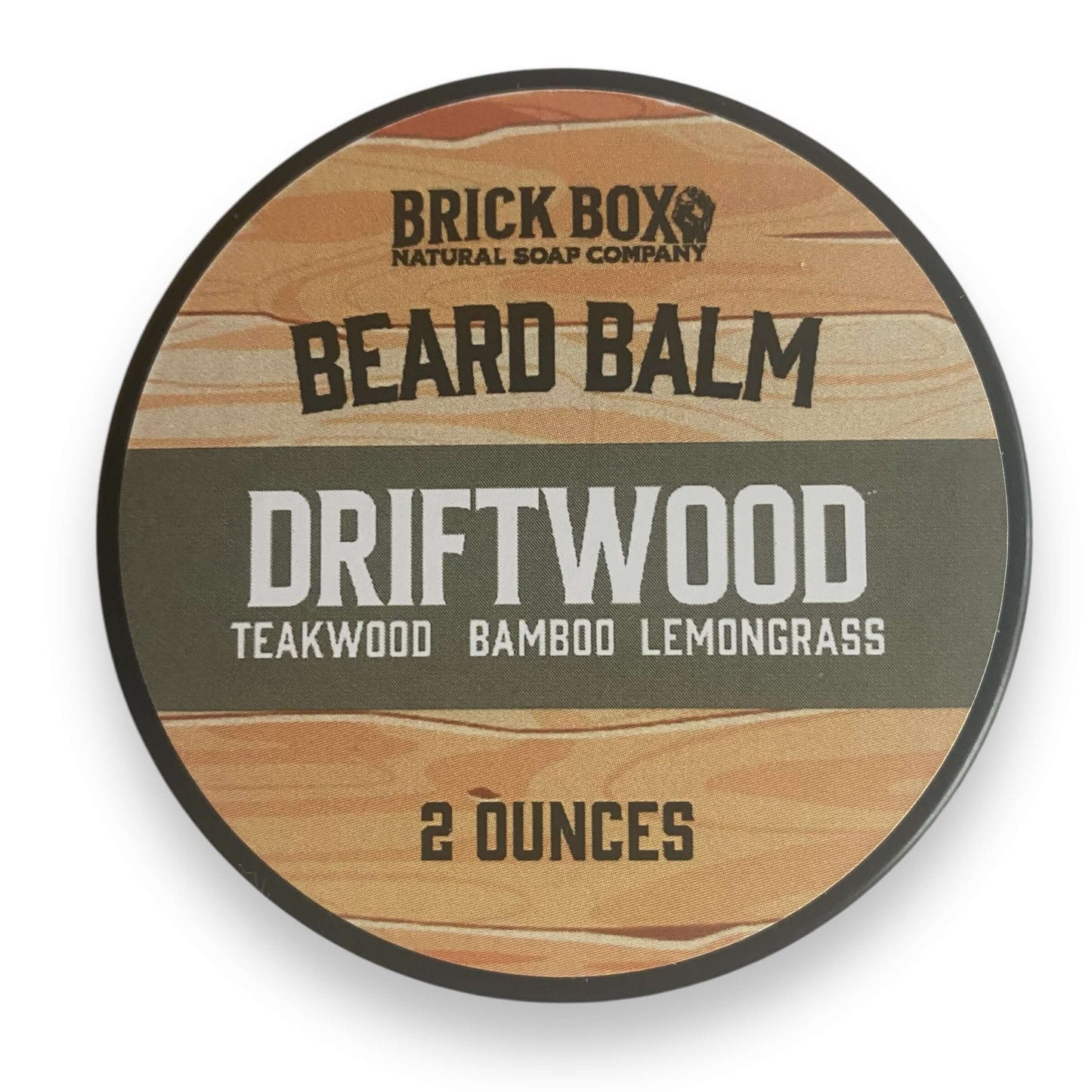 a tin of Driftwood Beard Balm by Brick Box